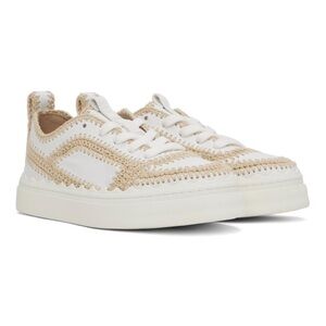 Chloe white Lauren sneakers size 39 barely worn with box and shoe bags